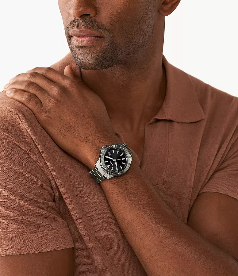 Часы Fossil Bannon BQ2785SET — кварцевые, сталь металл