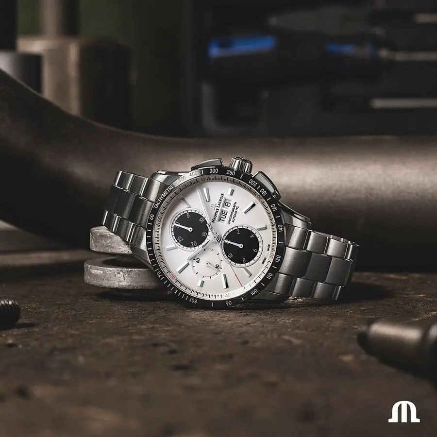 Часы Maurice Lacroix Pontos Chronograph 43mm PT6038-SSL22-130-1 — сталь металл, Швейцария
