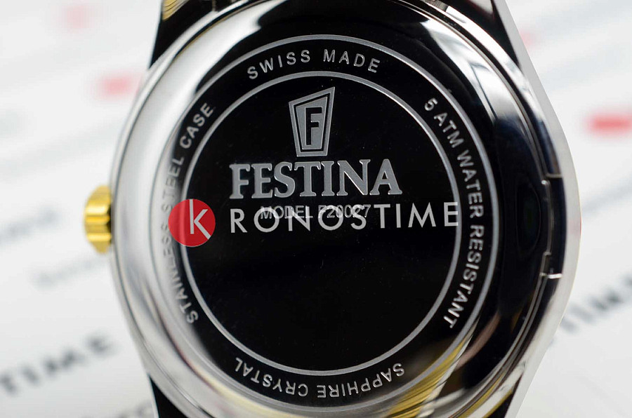 Часы Festina Classics F20027/1 — мужские, нержавеющая сталь с ip-покрытием