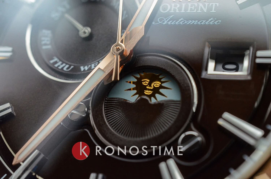 Часы Orient Stretto Sun & Moon RA-AK0313Y — мужские, нержавеющая сталь