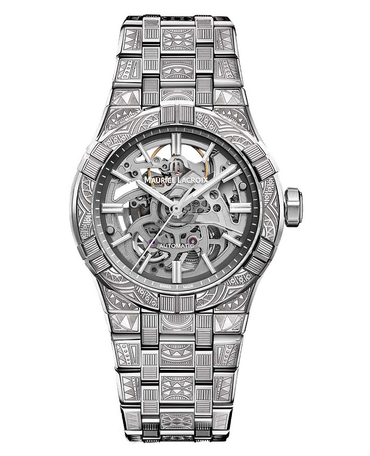 Часы Maurice Lacroix Aikon Urban Tribe Skeleton Limited Edition AI6007-SS009-030-1 — мужские, серебристый