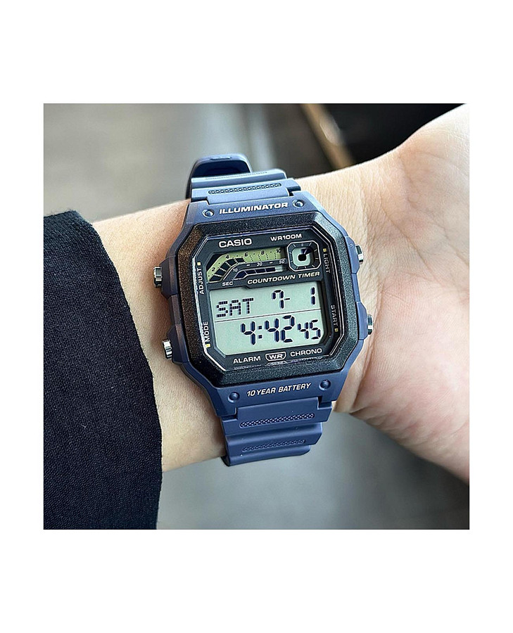 Часы Casio Collection WS-1600H-2AVDF (WS-1600H-2A) — электронные, пластик