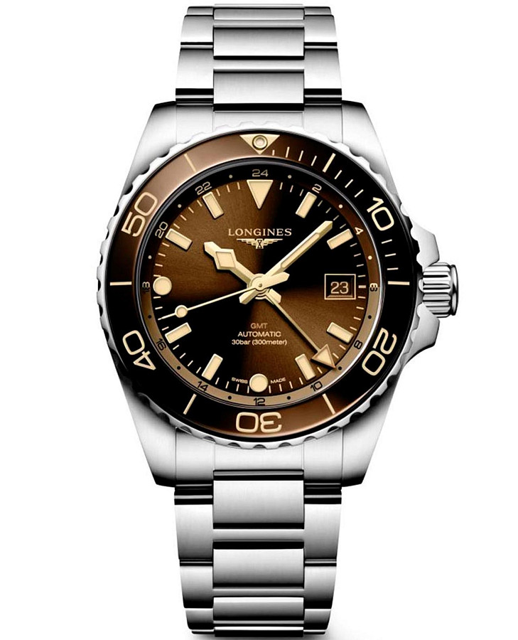 Часы Longines HydroConquest L3.790.4.66.6 — мужские, коричневый