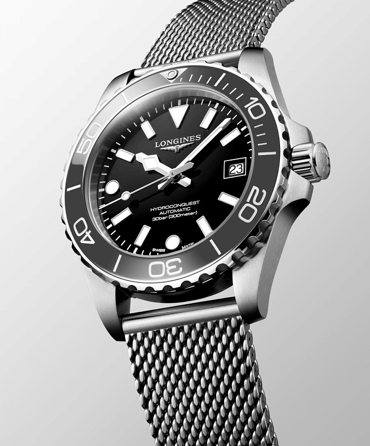 Часы Longines HydroConquest L3.779.4.70.6 — нержавеющая сталь, мужские