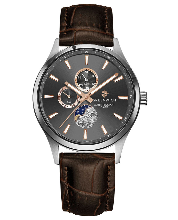 Часы Greenwich Moon Walker GW 058.12.34 — мужские, серый