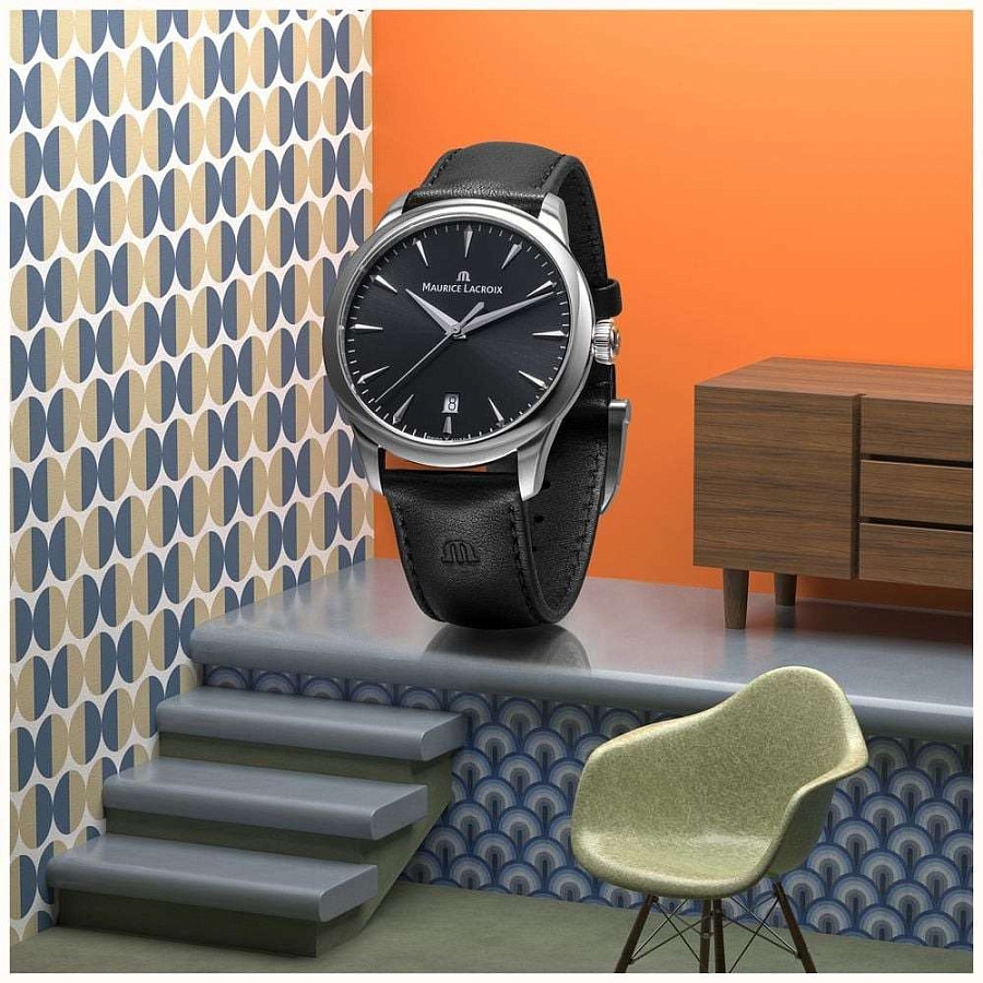 Часы Maurice Lacroix 1975 751007-SS001-330-2 — мужские, кожаный