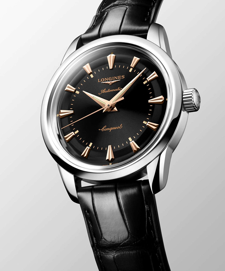 Часы Longines Conquest Heritage L1.649.4.52.0 — кожаный, мужские