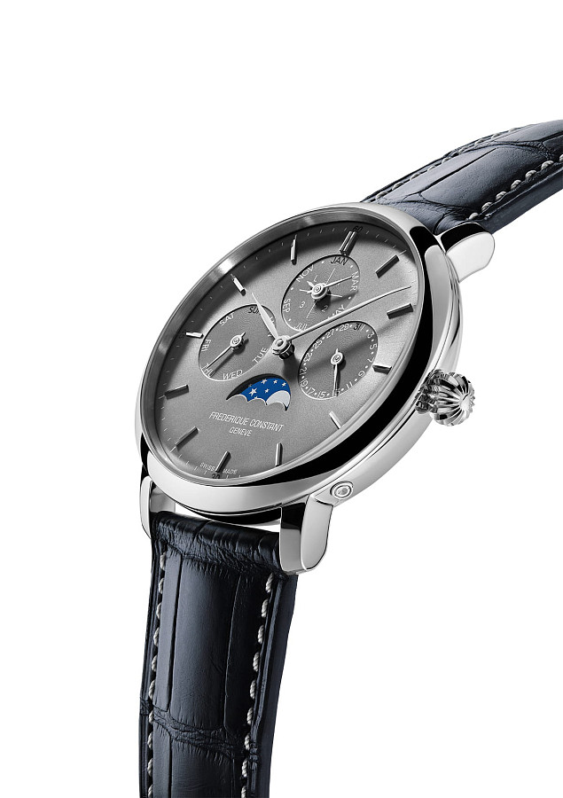 Часы Frederique Constant Slimline Perpectual Calendar Manufacture FC-775G4S6 — механические, сталь металл