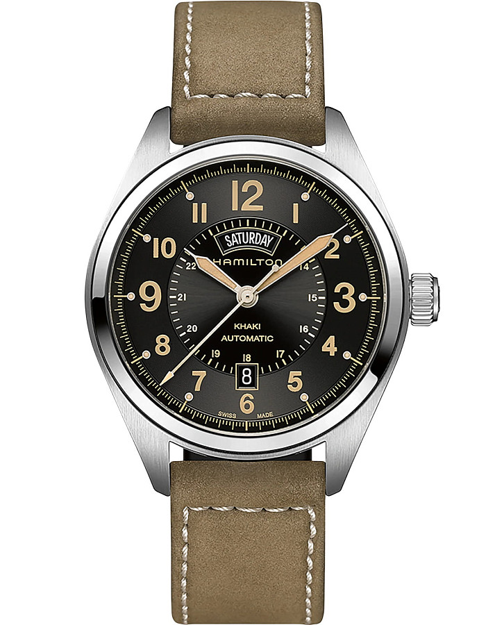 Часы Hamilton Khaki Field Day Date H70505833 — мужские, черный
