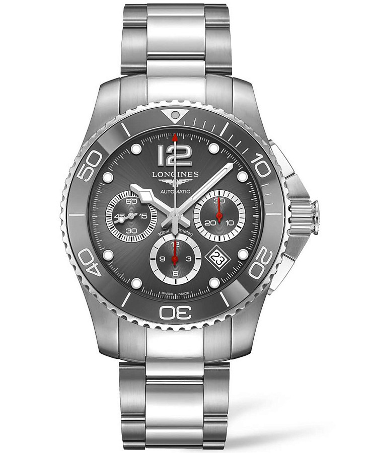 Часы Longines HydroConquest L3.883.4.76.6 — мужские, серый