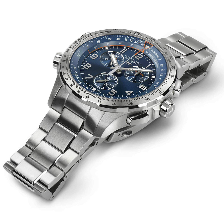 Часы Hamilton Khaki Aviation X-Wind GMT H77922141 — кварцевые, сталь
