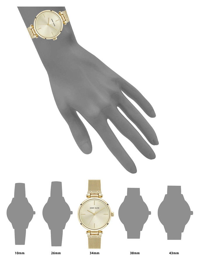 Часы Anne Klein Metals 5438CHGB — нержавеющая сталь с pvd-покрытием, женские