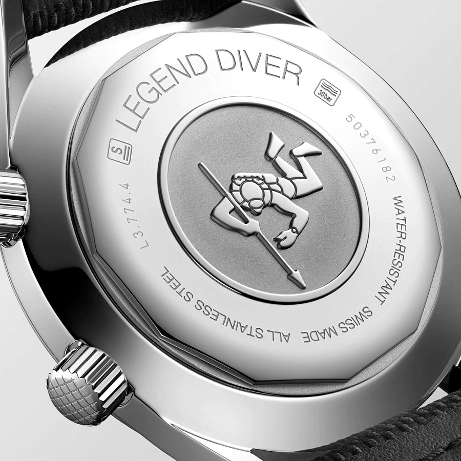 Часы Longines Legend Diver Watch L3.774.4.90.2 — антрацитовый, сталь металл
