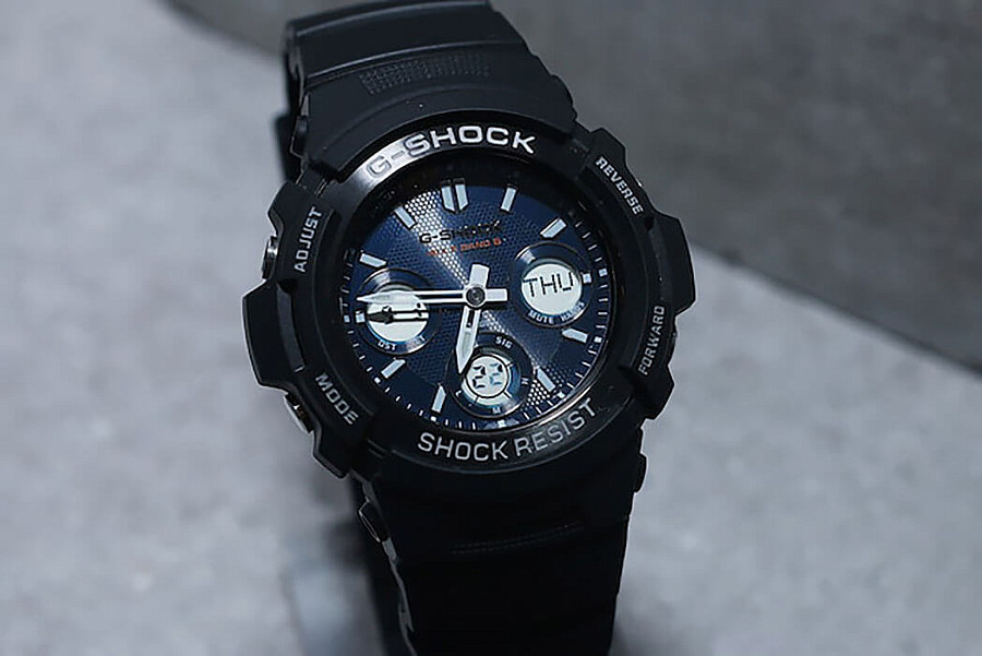 Часы Casio G-Shock AWG-M100SB-2A — синий, пластик