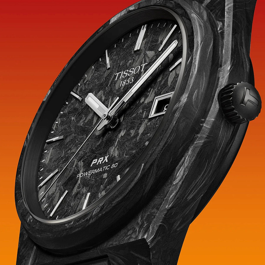 Часы Tissot PRX Powermatic 80 Carbon T137.907.97.201.00 — механические, Швейцария, мужские
