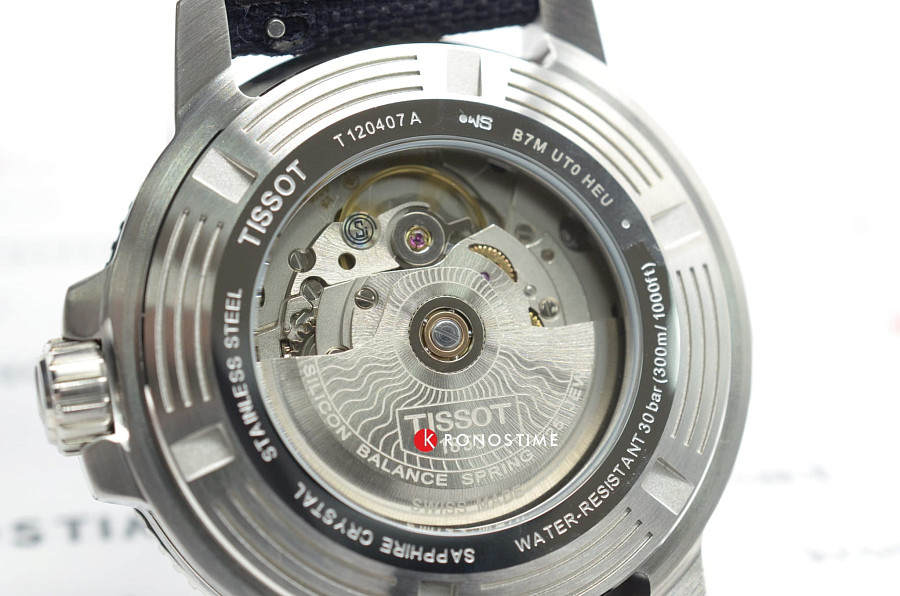 Часы Tissot Seastar 1000 Powermatic 80 Silicium T120.407.17.041.01 — синий, сталь металл