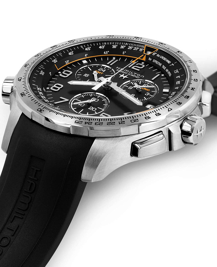 Часы Hamilton Khaki Aviation X-Wind GMT H77912335 — кварцевые, сталь металл