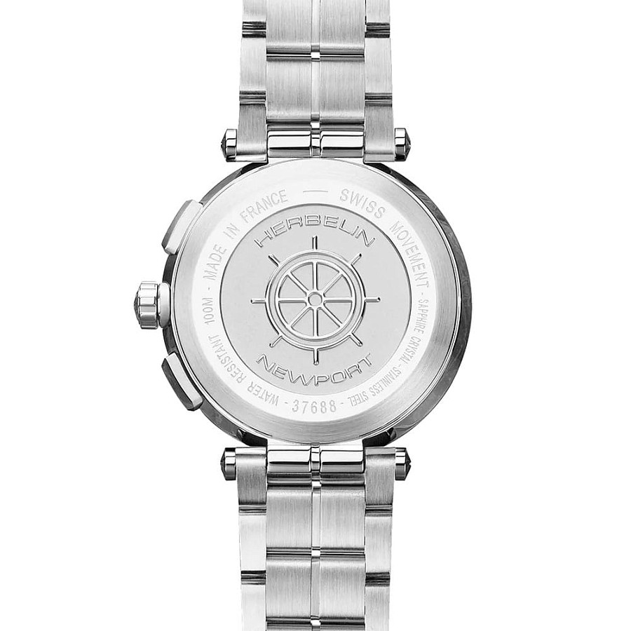 Часы Herbelin Newport Chrono 37688B35 — сталь металл, Франция