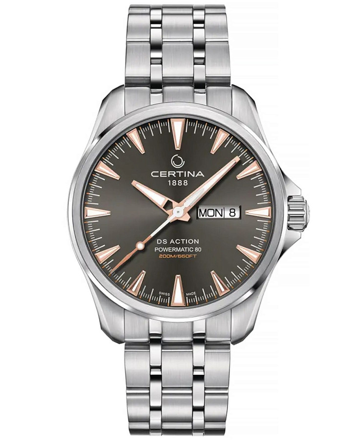 Часы Certina DS Action Day-Date C032.430.11.081.01 — мужские, антрацитовый