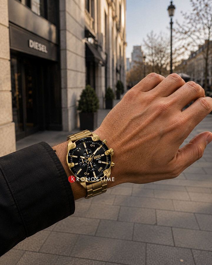 Часы Diesel Spiked DZ4678 — черный, металл сталь