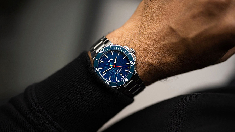 Часы Oris Aquis Sun Wukong Limited Edition 01 733 7766 4185-Set — синий, металл сталь