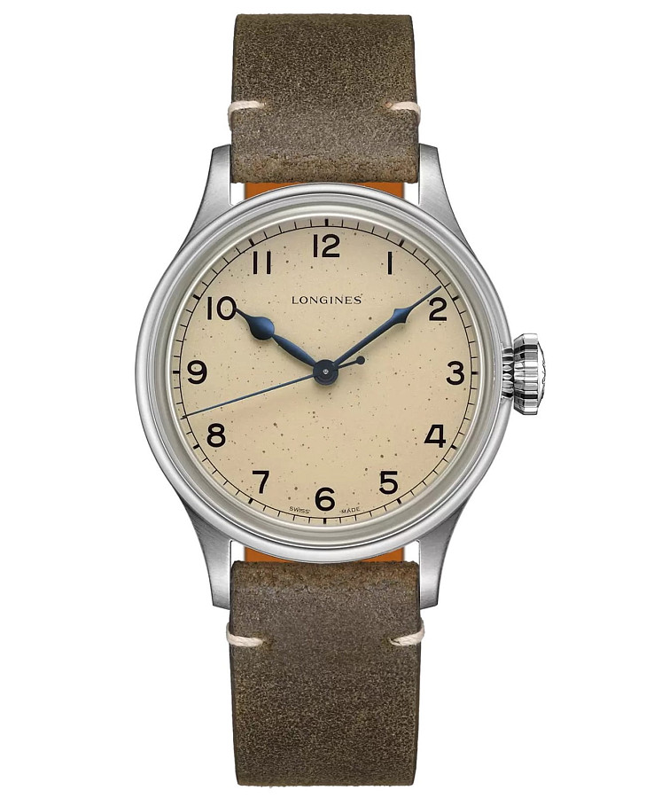 Часы Longines Heritage Military L2.819.4.93.2 — мужские, бежевый