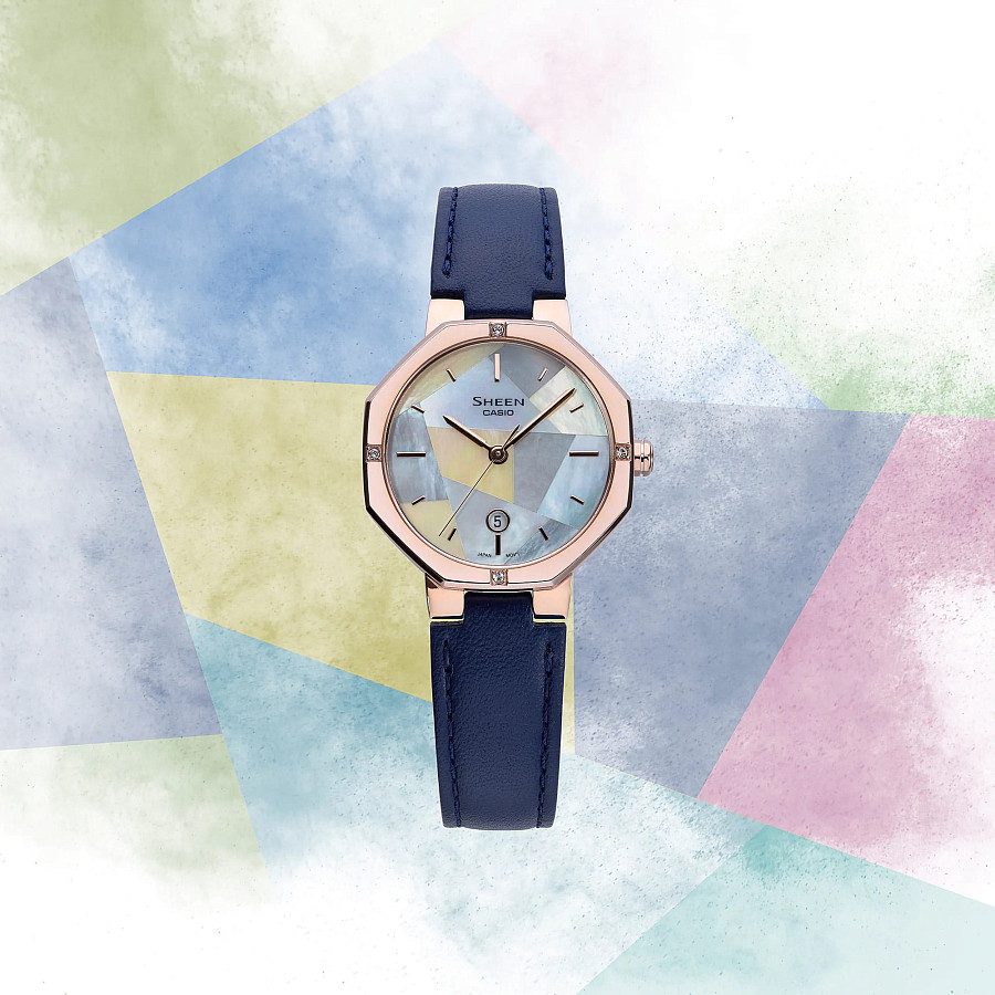 Часы Casio Sheen SHE-4543CGL-2A — кварцевые, металл сталь