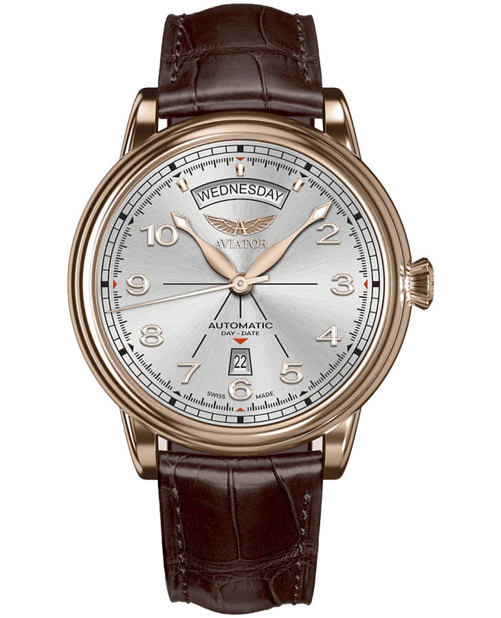 Часы Aviator Douglas Day-Date V.3.44.2.400.4 — мужские, серебристый
