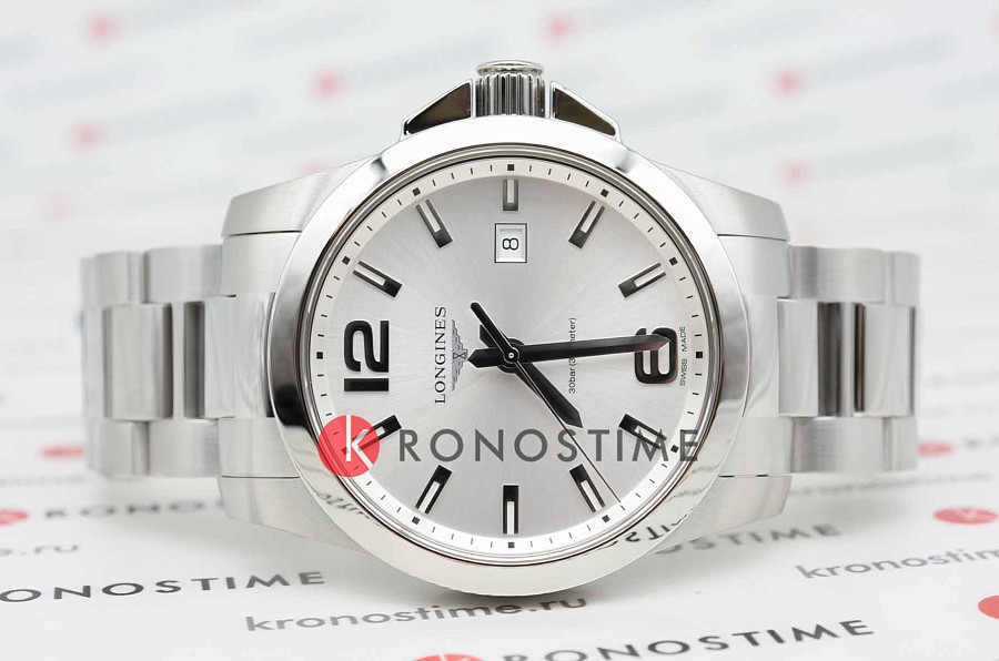 Часы Longines Conquest L3.760.4.76.6 — кварцевые, металл сталь