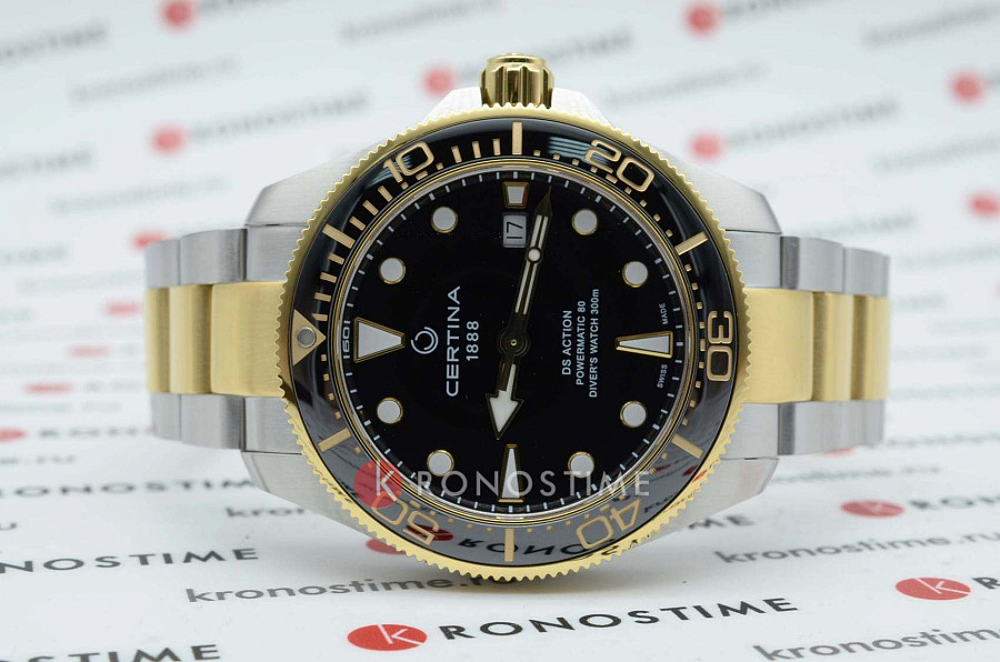 Часы Certina DS Action Diver C032.607.22.051.00 — мужские, сталь c pvd покрытием