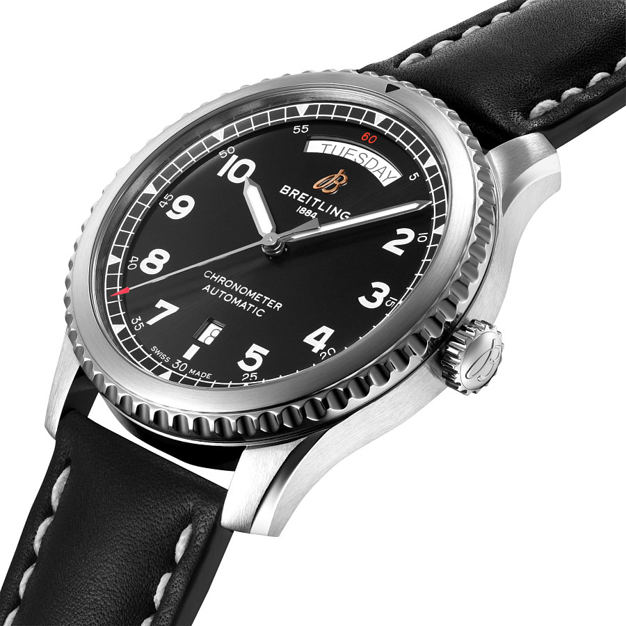 Часы Breitling Aviator 8 Automatic Day & Date 41 A45330101B1X1 — механические, сталь металл