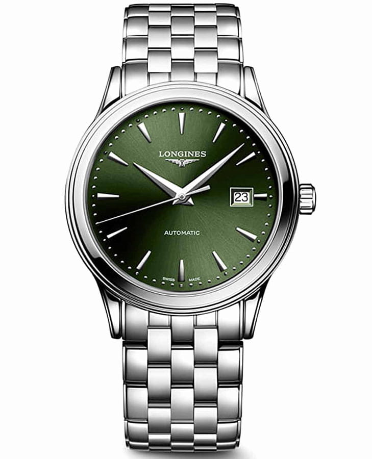Часы Longines Flagship L4.374.4.02.6 — женские, зеленый