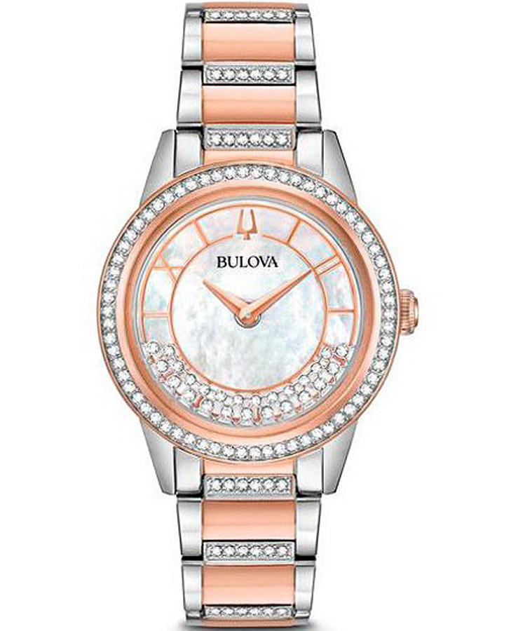 Часы Bulova Crystal Ladies 98L246 — женские, перламутровый