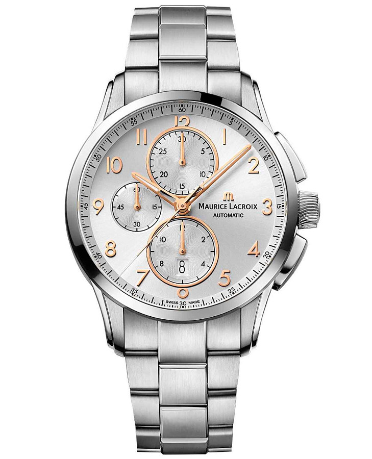 Часы Maurice Lacroix Pontos Chronograph PT6388-SS002-220-1 — мужские, серебристый