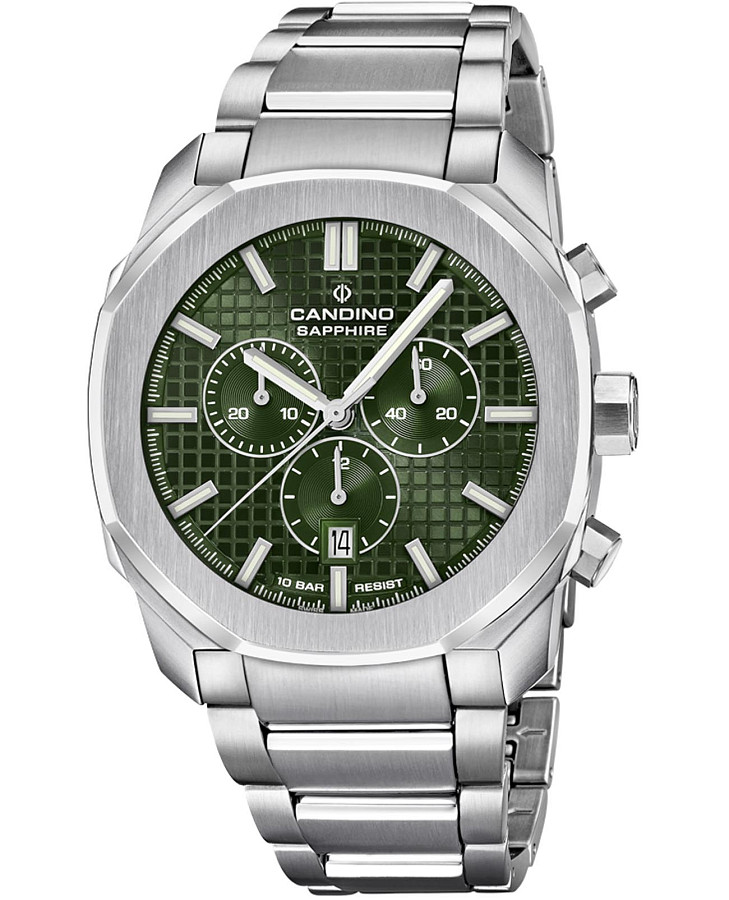 Часы Candino Chronos Carree C4746/3 — мужские, зеленый
