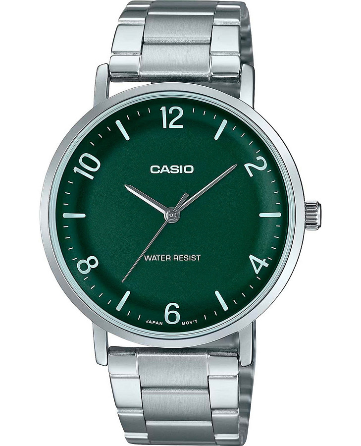 Часы Casio Collection MTP-VT03D-3B — мужские, зеленый