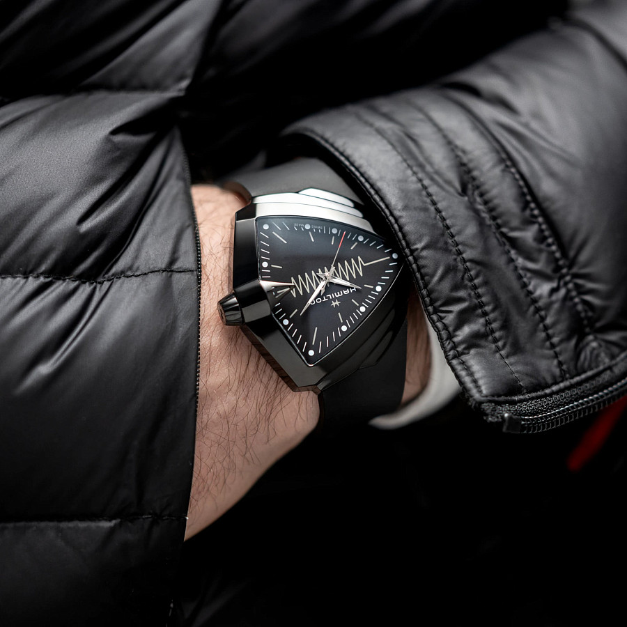 Часы Hamilton Ventura XXL Bright H24604330 — кварцевые, сталь металл