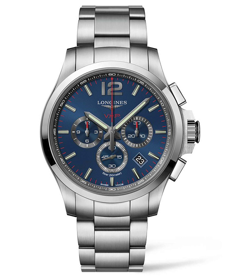Часы Longines Conquest V.H.P. L3.727.4.96.6 — мужские, синий