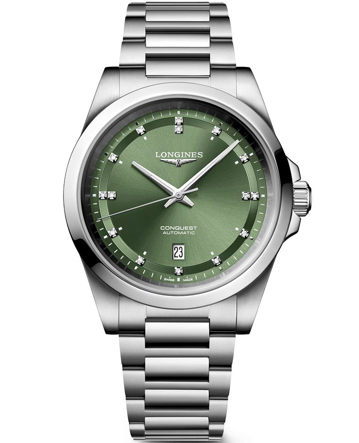 Часы Longines Conquest 41 mm L3.830.4.07.6 — мужские, зеленый