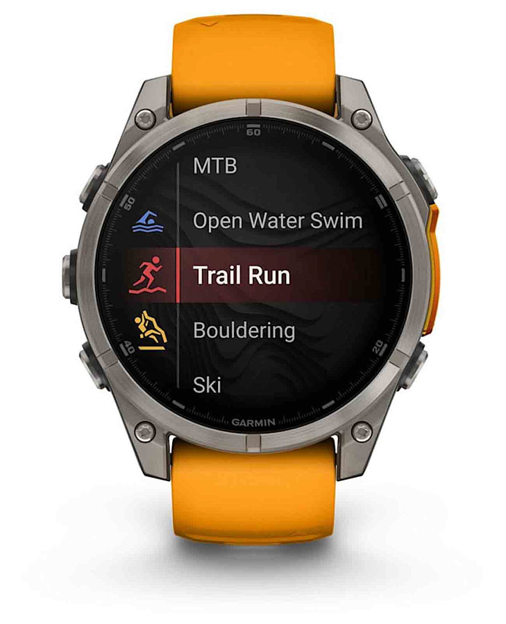 Часы Garmin Fenix 8 47mm Amoled Sapphire Titanium Orange 010-02904-11 — США, электронные