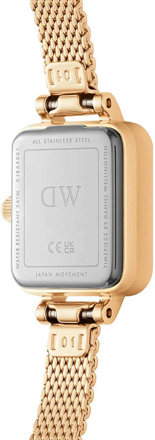 Часы Daniel Wellington Quadro Mini Lumine Bezel Gold DW00100730 — кварцевые, сталь металл