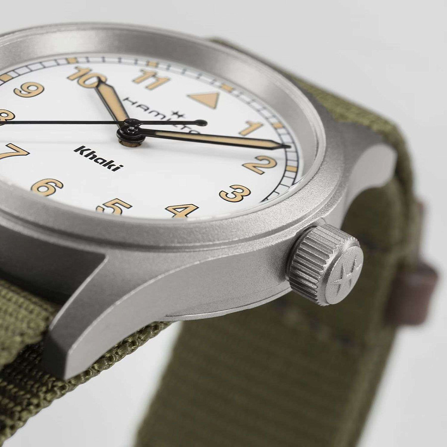 Часы Hamilton Khaki Field Quartz 33mm H69301910 — белый, сталь
