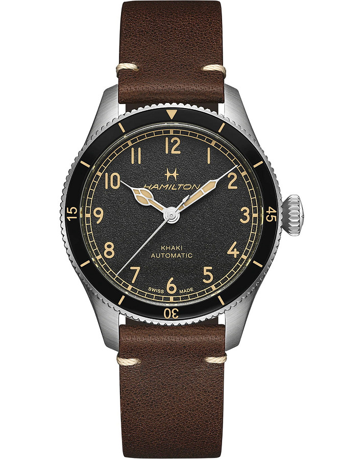 Часы Hamilton Khaki Aviation Pilot Pioneer H76205530 — мужские, черный