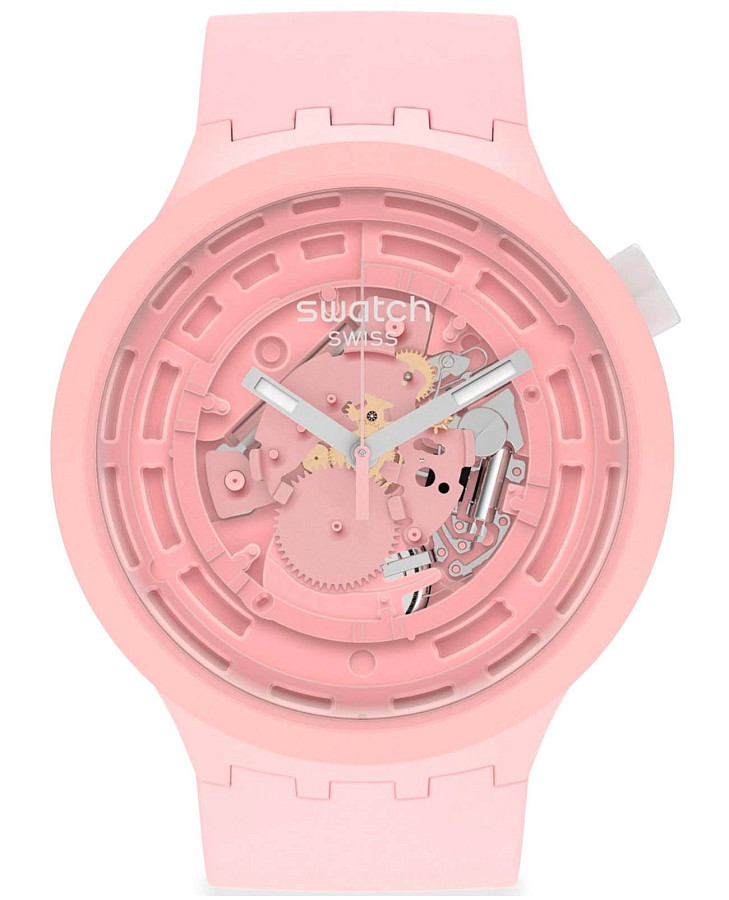 Часы Swatch Big Bold Bioceramic Lacquered SB03P100 — мужские, розовый