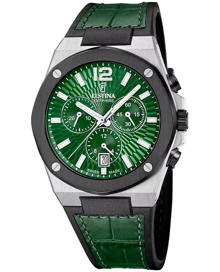Часы Festina Swiss Made F22003/3 — мужские, зеленый