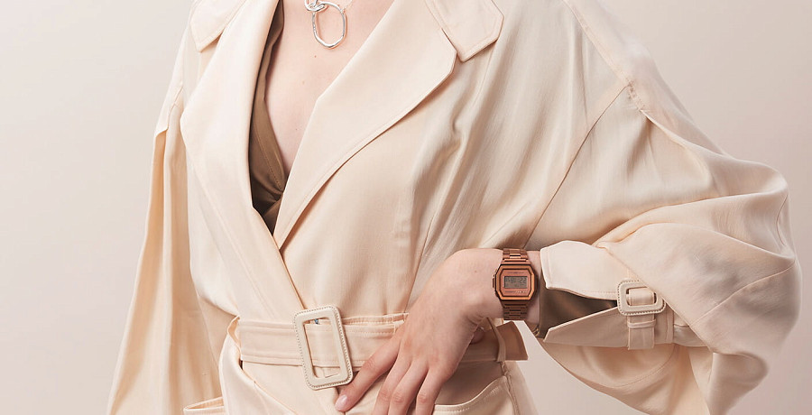 Часы Casio Collection A1000RG-5EF — мужские, коричневый