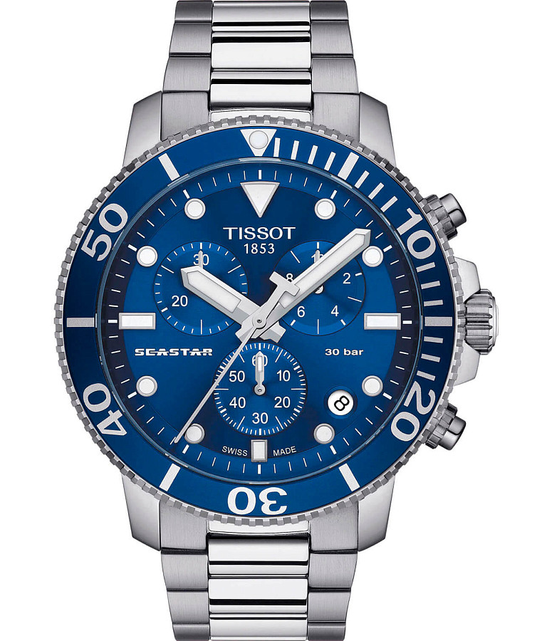 Часы Tissot Seastar 1000 Chronograph T120.417.11.041.00 — мужские, синий