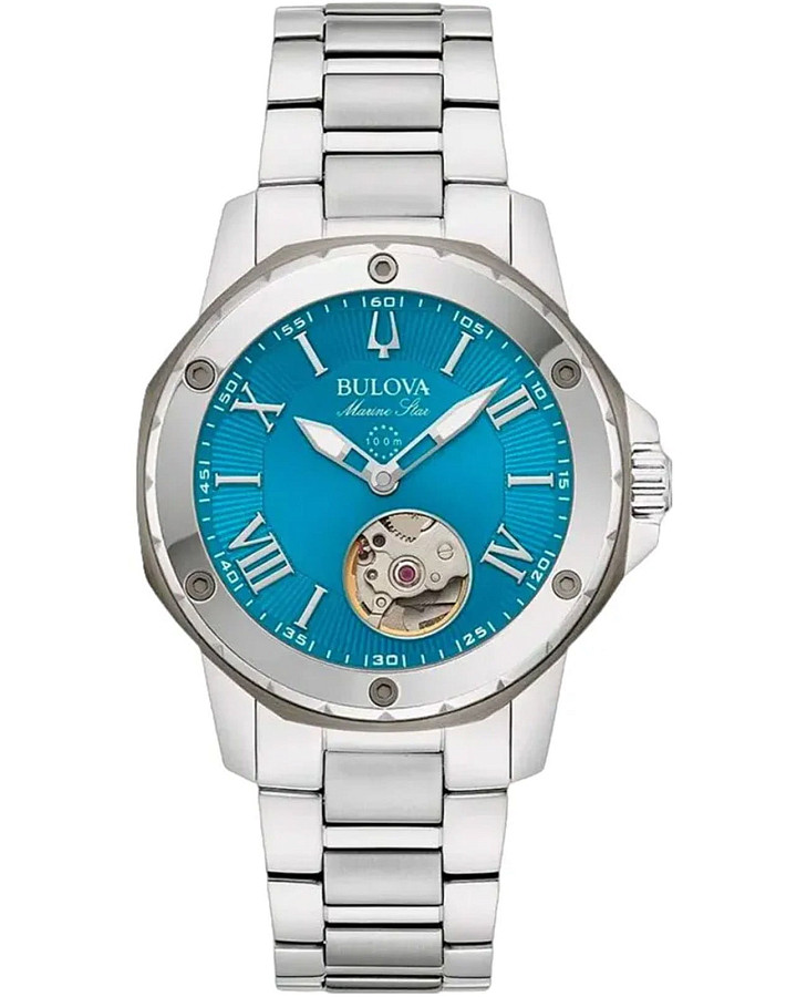 Часы Bulova Automatic Ladies 98L317 — женские, голубой
