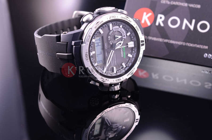 Часы Casio Pro Trek PRW-6000-1E — кварцевые, сталь металл