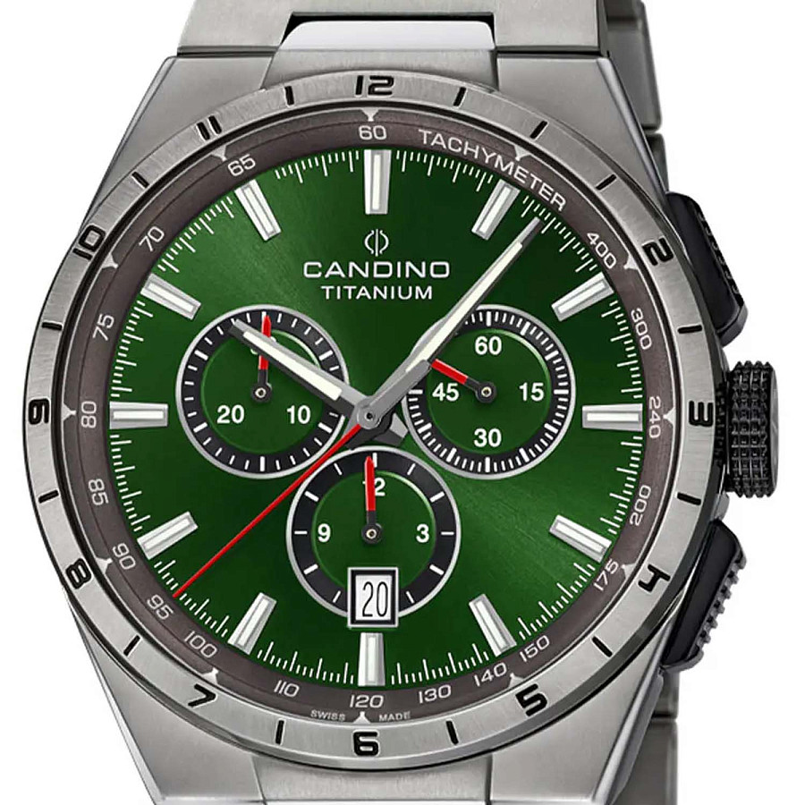 Часы Candino Titanium Chrono C4603/C — кварцевые, титан металл